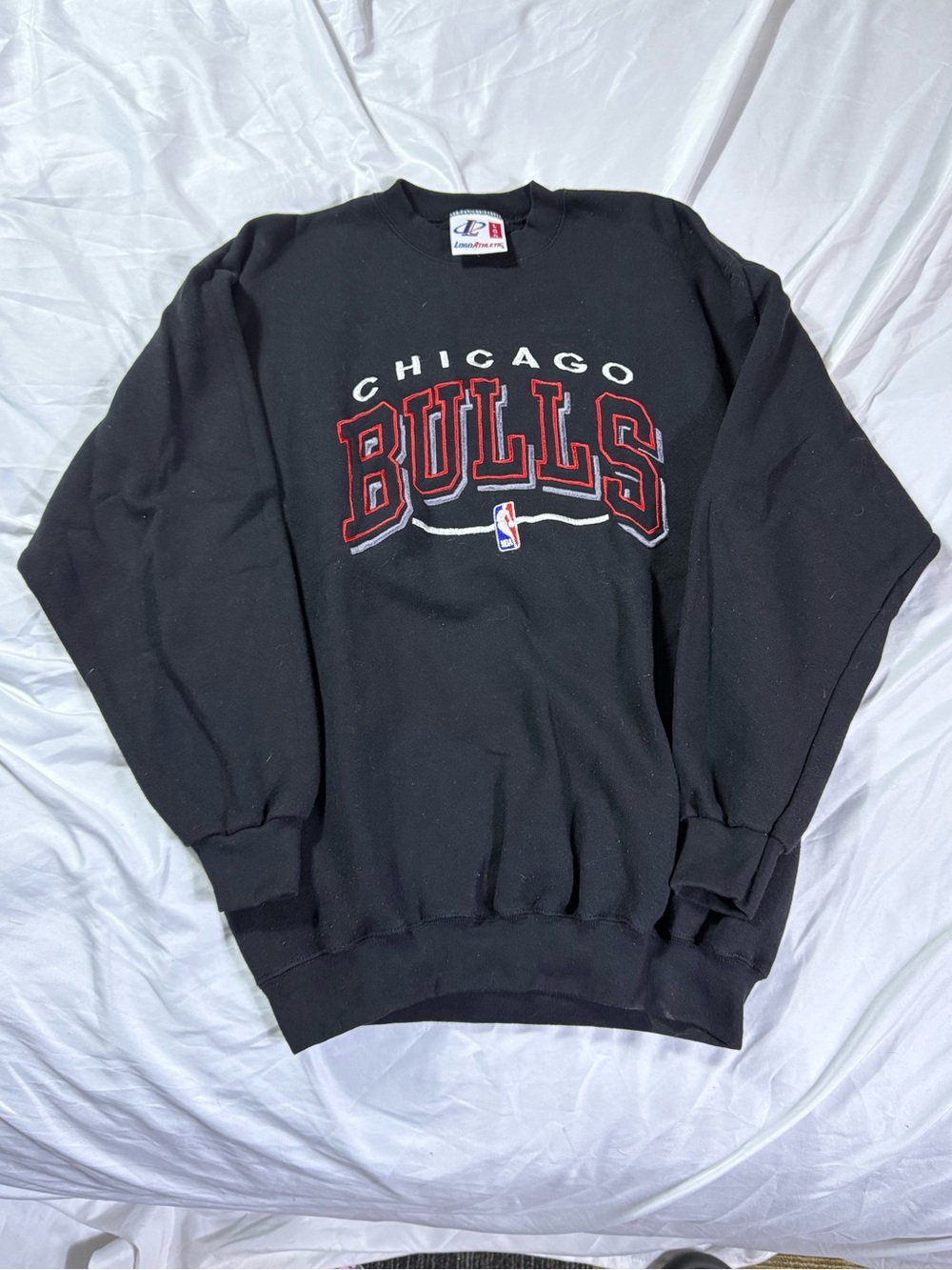 Vintage 90s Chicago Bulls Black Pullover Sweatshirt - Vintage NBA Crewneck VTG L